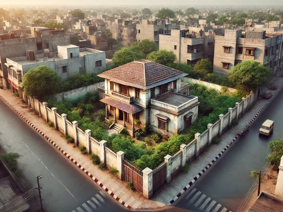 Prime 5,000 sq. ft. Corner Plot with Old Bungalow in Manorama Ganj, Indore